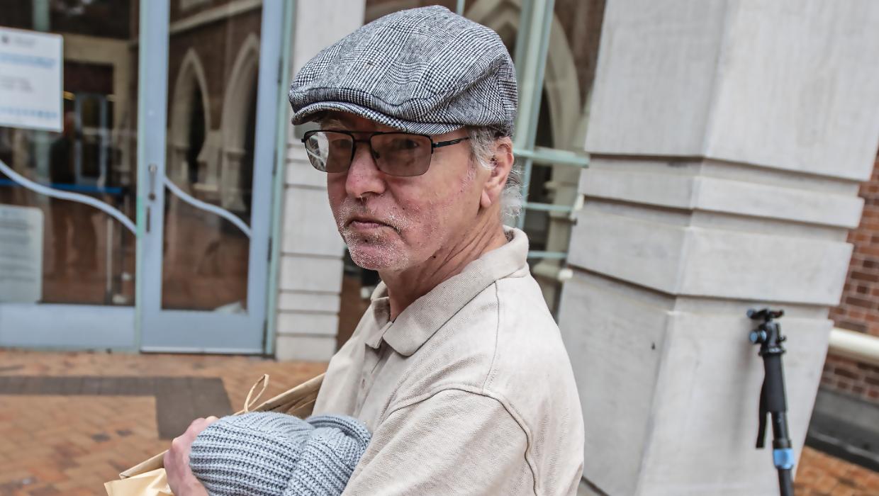 Alan Hall outside the High Court after the acquittal of two former police officers